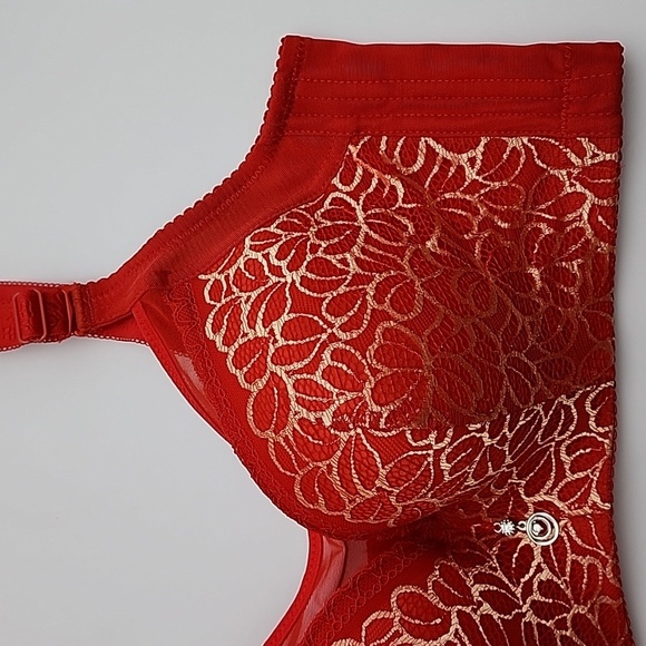⭐️2/$30⭐ Women Sexy Lace Brassiere Push Up Intimates Bra Tops Lingerie Red Sz 38 - Picture 6 of 16